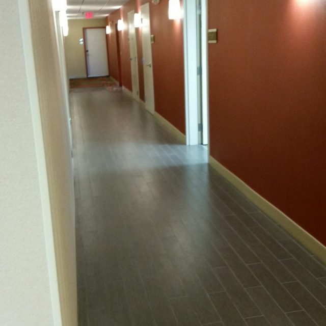 First level hotel tile flooring