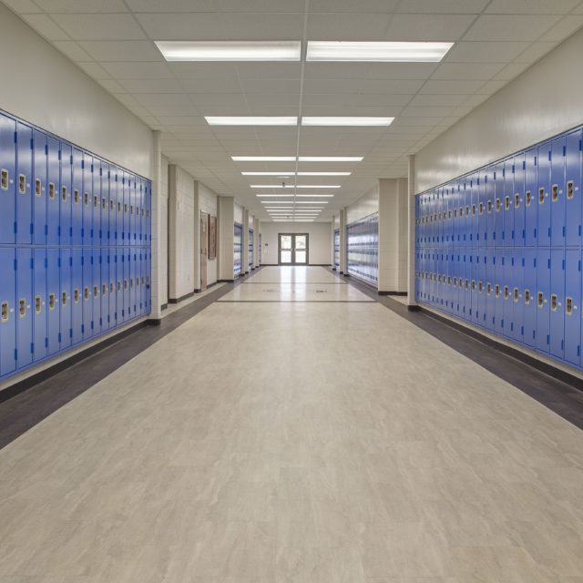 light LVP installed in the halls of Oconee County High School