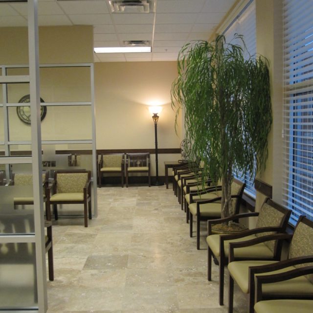 Waiting room with new floors