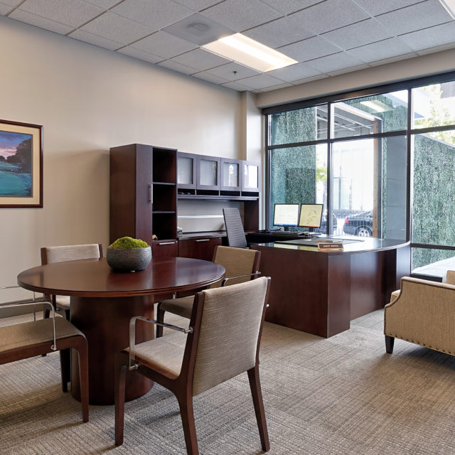 Southern First Bank private office with carpet tile